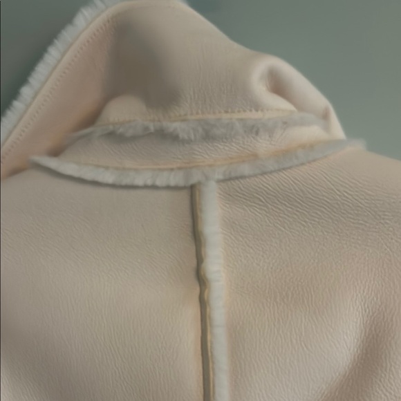 Guess Cream Teddy Jacket Plush Oversized Moto Style - Picture 5 of 5